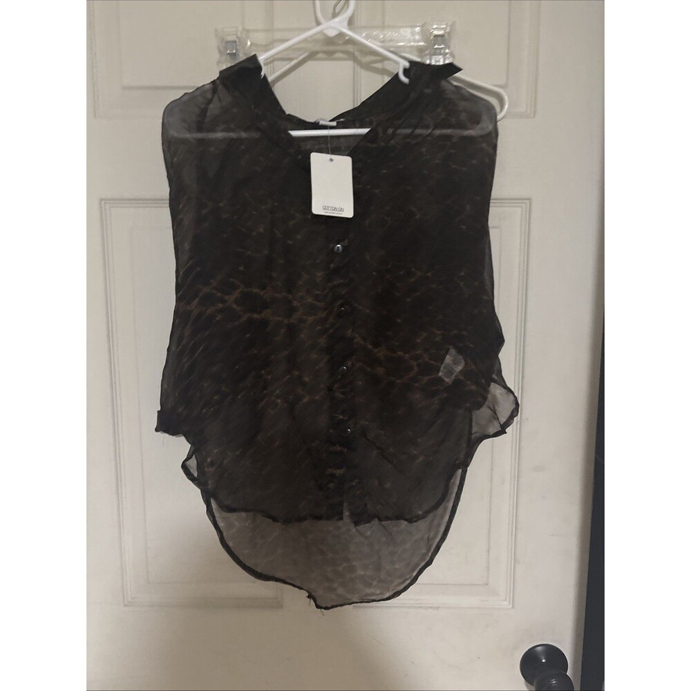 COTTON On Mariah Shirt Chiffon Top Semi Sheer Size SMALL